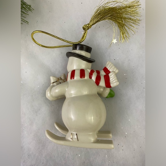Lenox Porcelain Very Merry Snowman On Skis Ornament Christmas - Picture 5 of 6